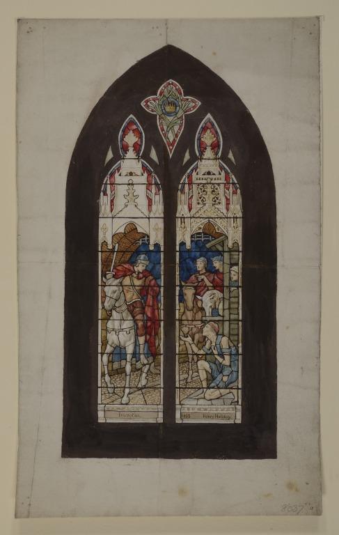 Stained Glass Design: St. Martin Giving His Cloak to the Beggar card