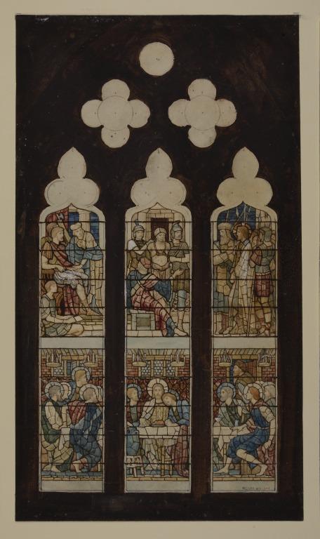 Stained Glass Design: Christ Before Pilate and the Last Supper card