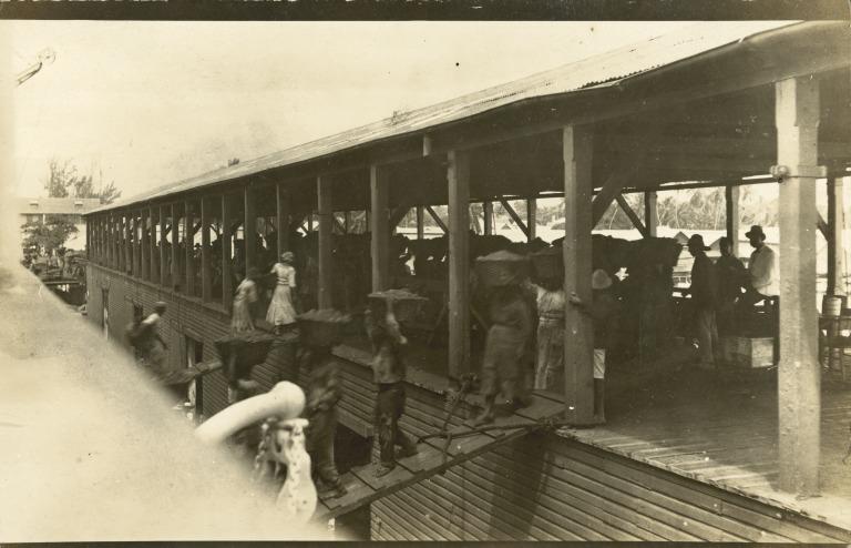 Women Coaling RMS Olympic card