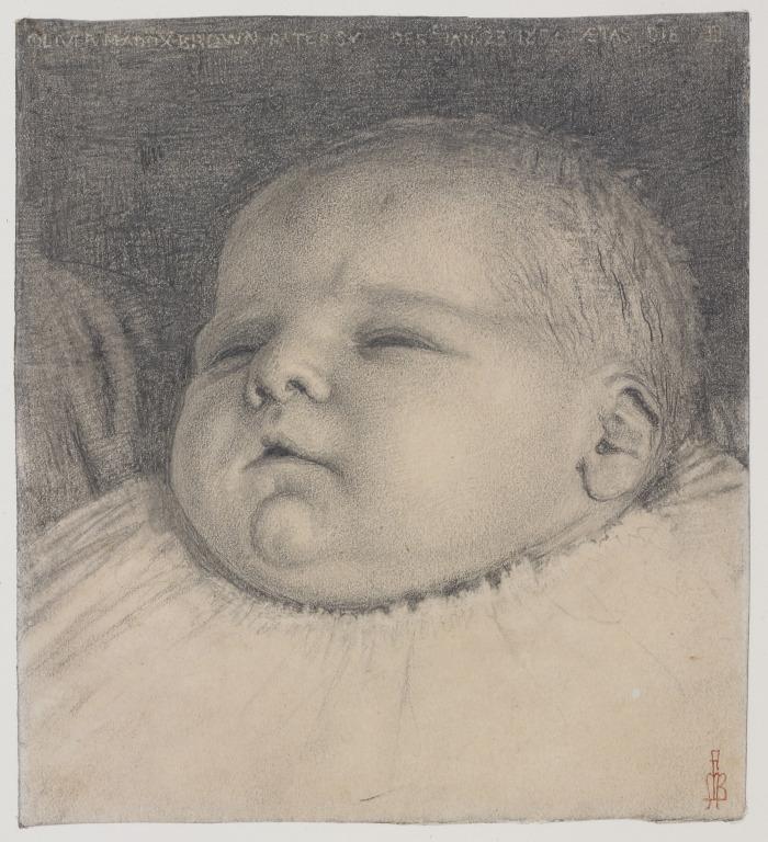 Oliver Madox Brown as a baby card