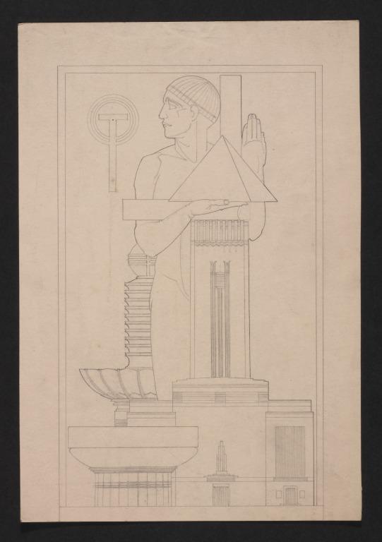 Design for Relief Sculpture of Architecture? for George's Dock Ventilation Station card