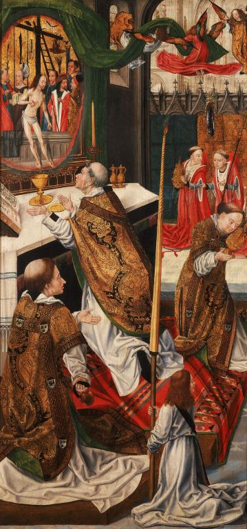 The Crucifixion Altarpiece: The Mass of St. Gregory (Reverse of Left Wing) card