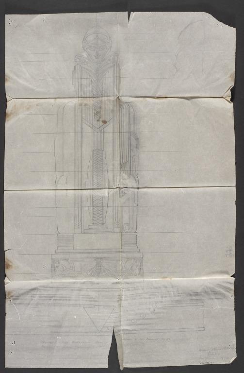 Design for Figure of Speed on George's Dock Ventilation Station, Liverpool card