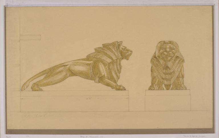 Design for Monumental Lion card