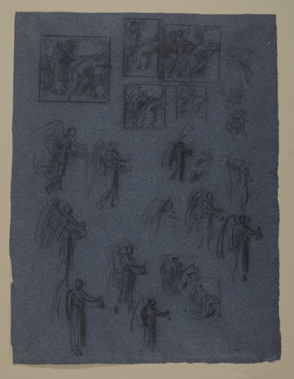 The Angel Ministering to Elijah : a Sheet of Studies card
