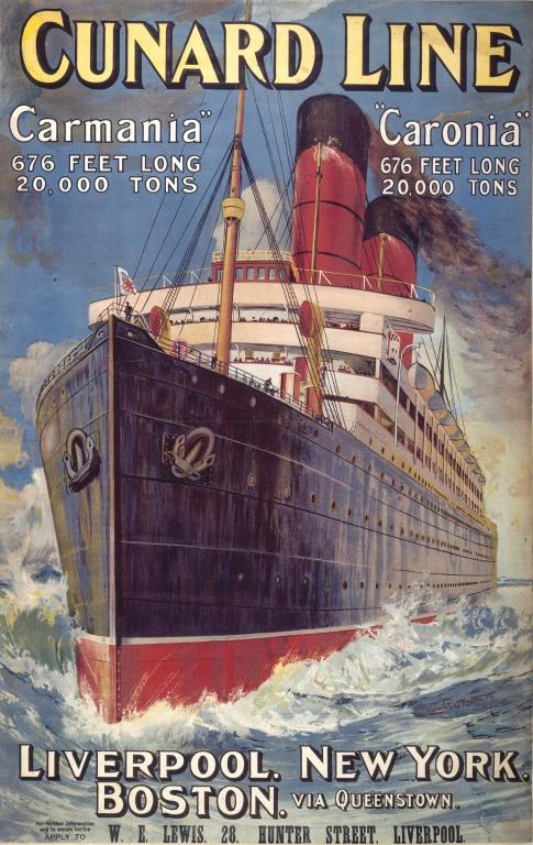 Cunard Line; Carmania - Caronia card