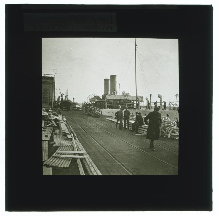 Glass negative slides of Liverpool shipping and street scenes, c.1900-1920. card