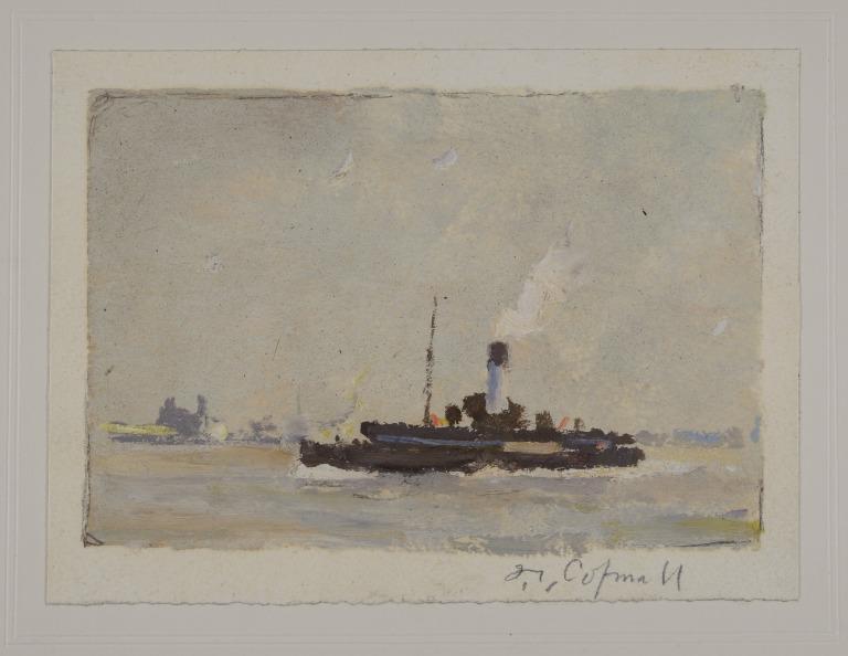 Steam Ship on the Mersey card