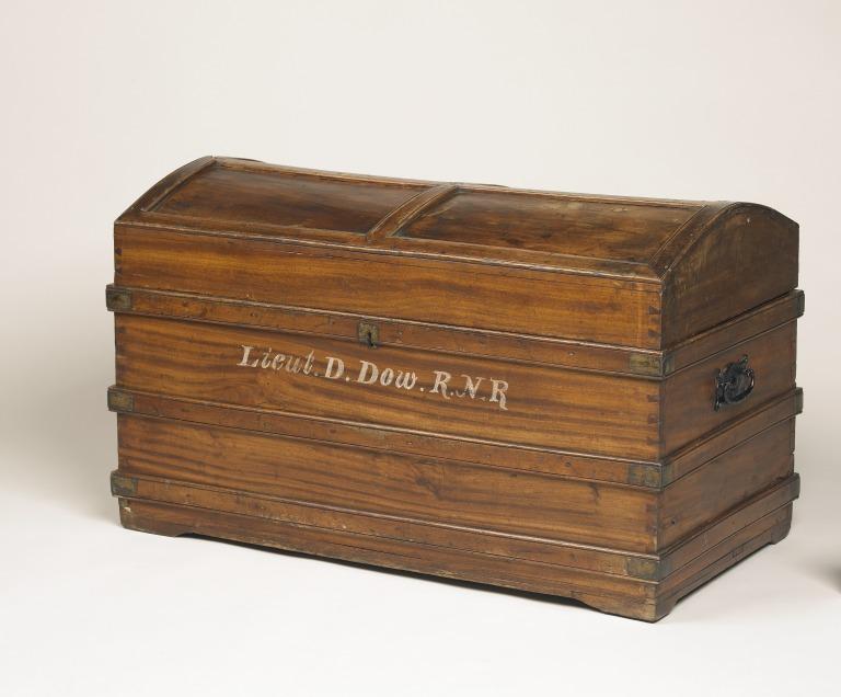 Sea chest belonging to Captain Daniel Dow card