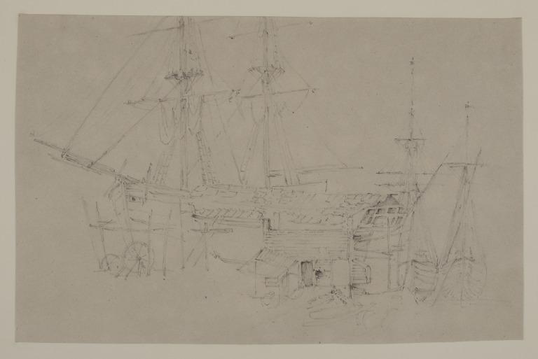 Study of Ships and a Shed card