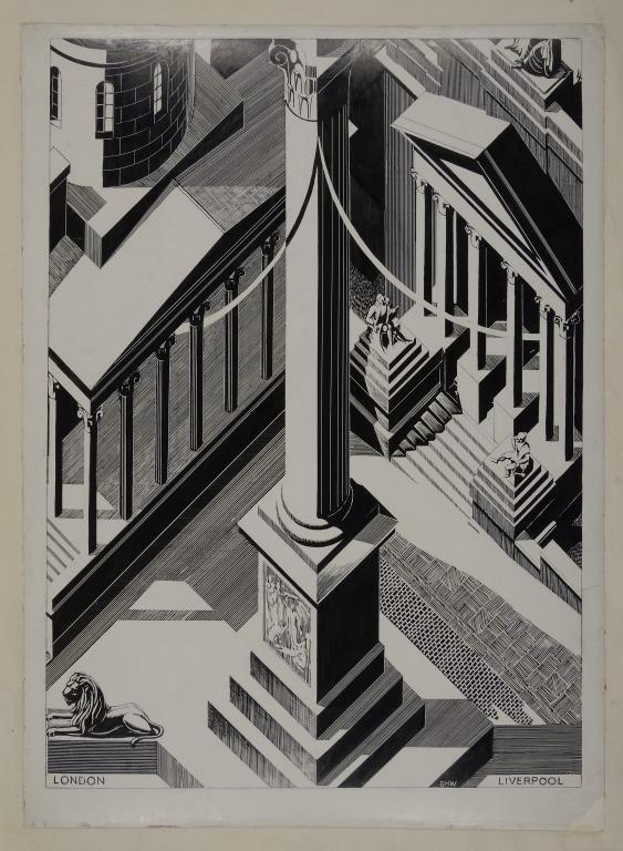 Design for Cover of Exhibition Catalogue: 'Some Acquisitions of the Walker Art Gallery, Liverpool, 1939 - 1945' card