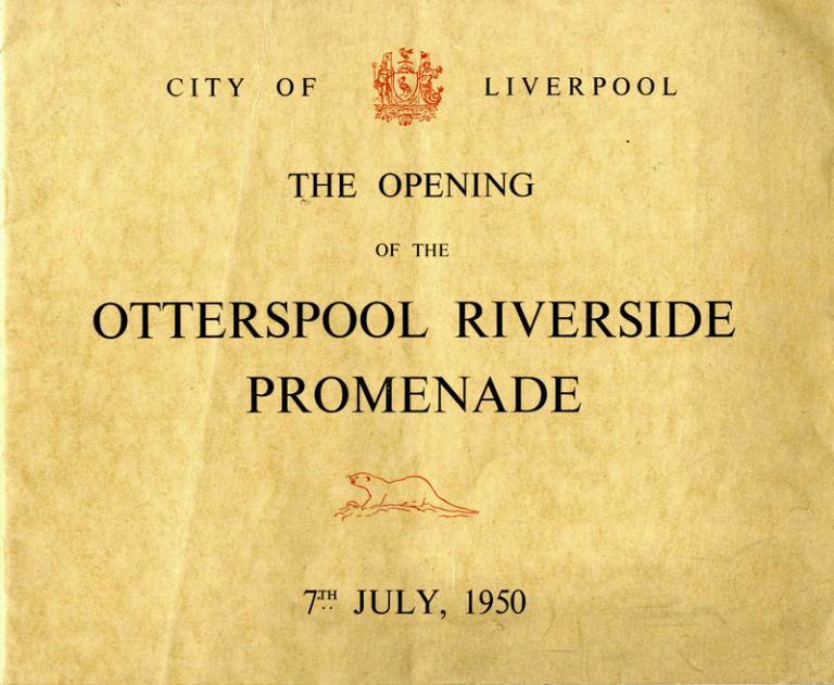 Booklet, 'Otterspool Riverside Promenade, 1950' card