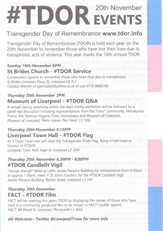 Transgender Day Of Remembrance Events card