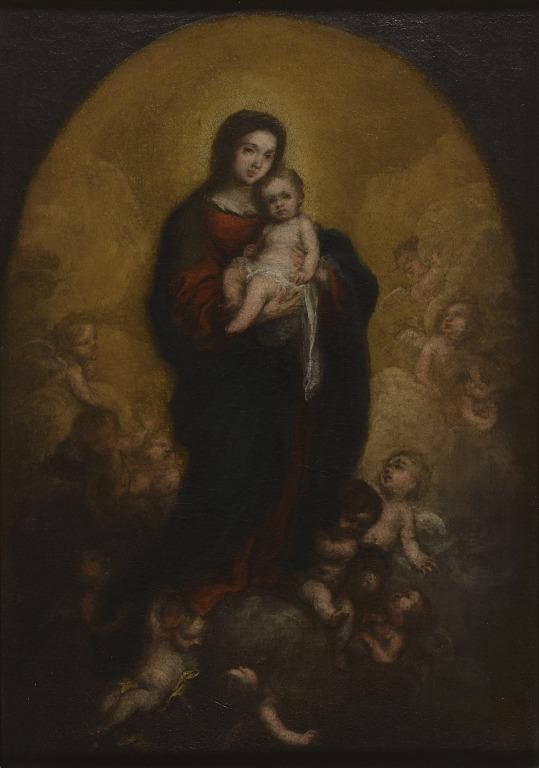 Oil study for the 'Virgin and Child in Glory' card