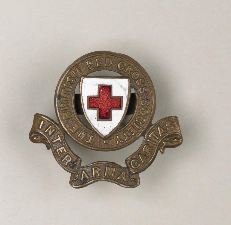 British Red Cross Society ' Inter Arma Caritas' badge awarded to Florence Irving card