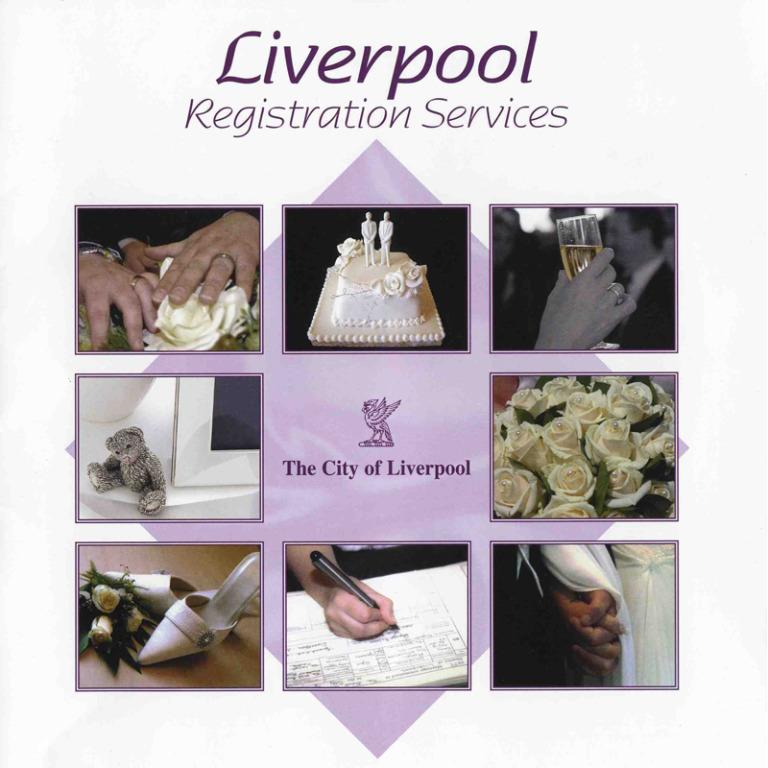 Booklet, 'Liverpool Registration Services' card
