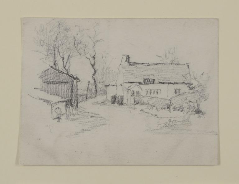 Cottage and Barn by the Roadside card