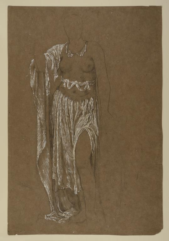 Study of Draped Female Figure (Verso) Female Nude Study card