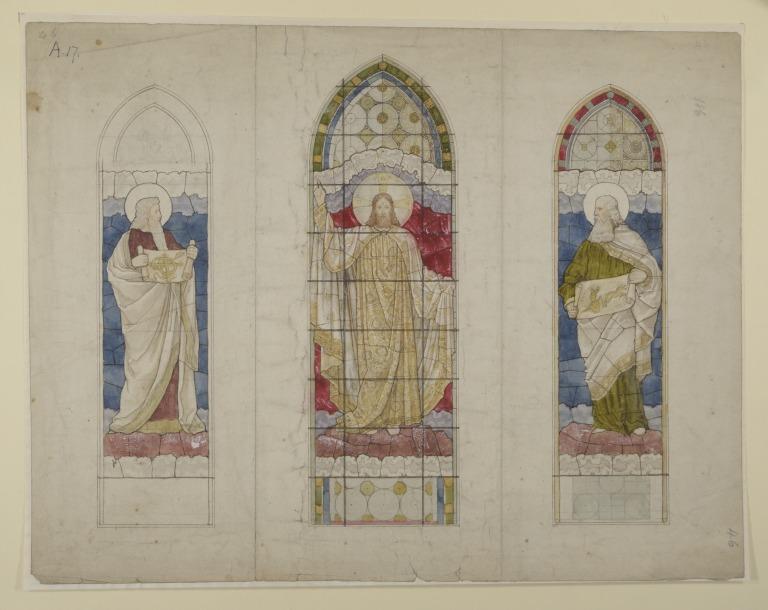 Stained Glass Study : Transfiguration - Left Moses; Right Elijah card