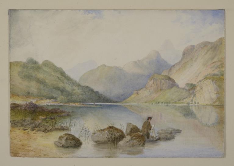 Lake Scene - Man Sketching (The Lake District) card