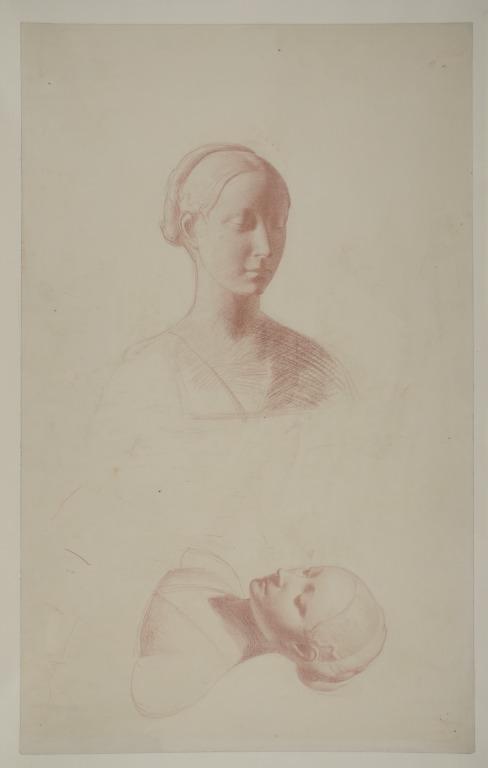 Two Studies of a Cast (Recto); Unidentified Rough Sketch Including Feet (Verso) card