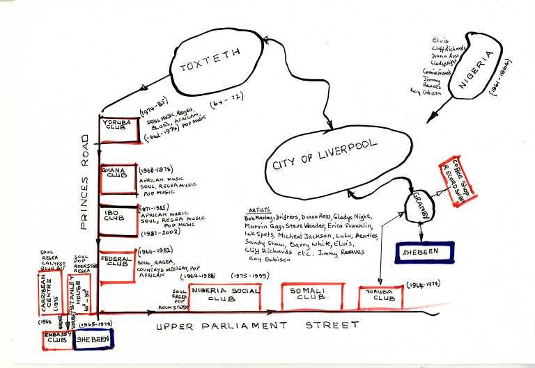 Music map of L8 by Chief Angus Chukuemeka, 2008 card