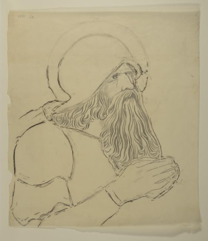 Study of a Head of Abraham card