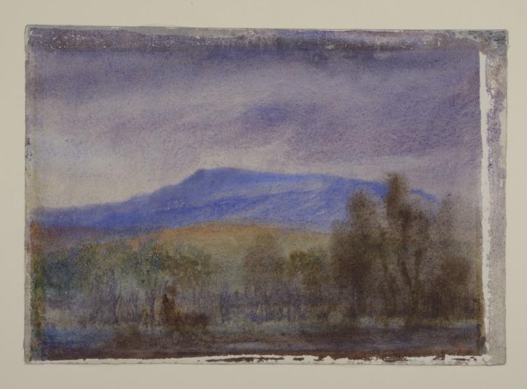 Blue Hills, Evening (Recto); Landscape Study (Verso) card