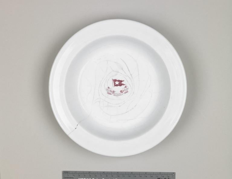 Hollow dish with White Star logo - from Titanic card
