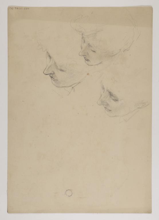 Face Studies (Recto); Eye, Hand and Face Studies (Verso) (Studies for Boulter's Lock) card