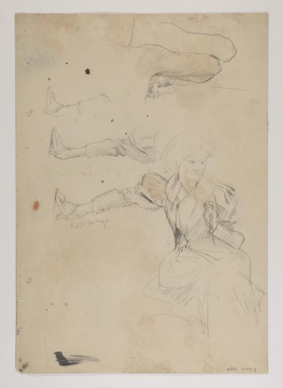 Woman and Oarsman Studies (Study for Boulter's Lock) card