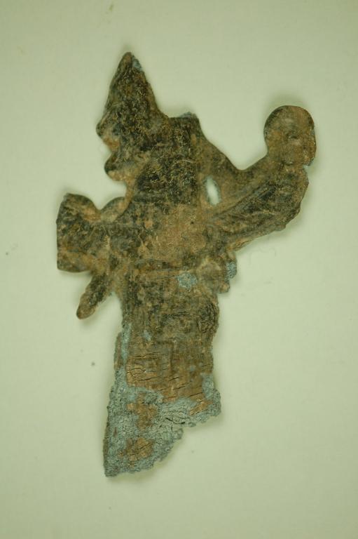 Fragment of winged female card
