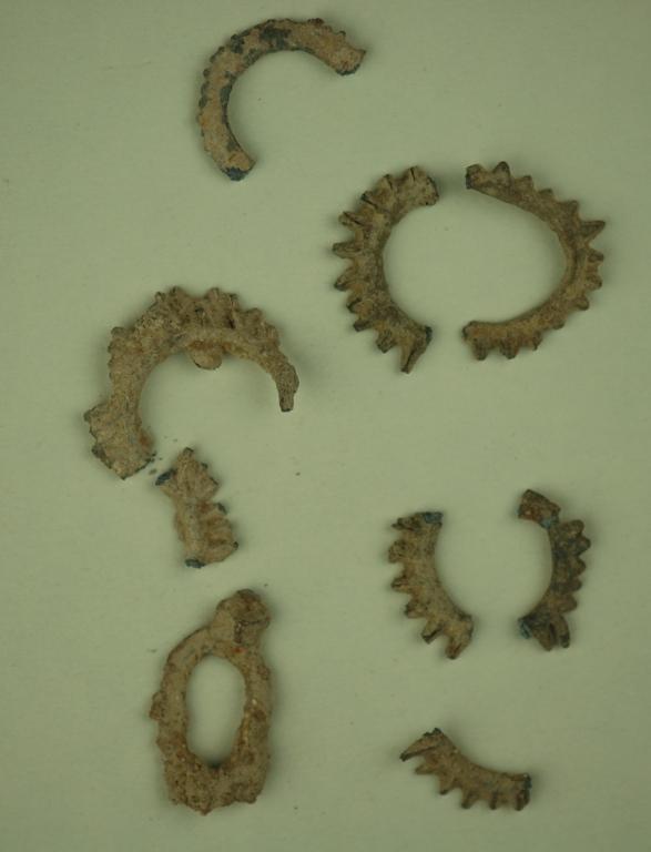 Fragments from wreath shaped votive offerings card