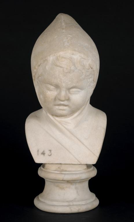 Bust of a Young Boy wearing a Cowl card