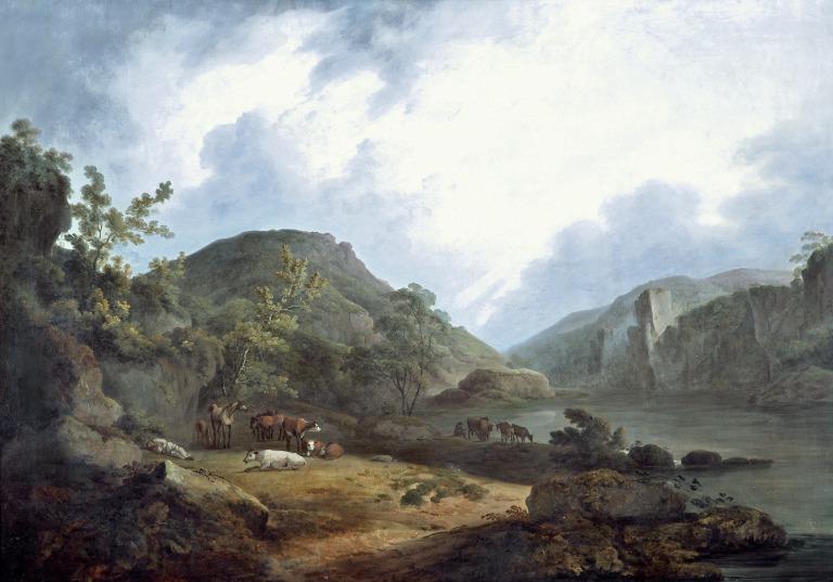 Mountain Landscape with Cattle and Resting Herdsman card