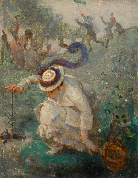 La pêche aux écrevisses (c.1870-80), Marie Bracquemond
