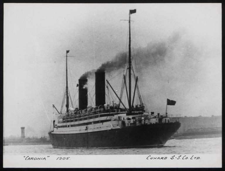 Photograph of Caronia, Cunard Line card