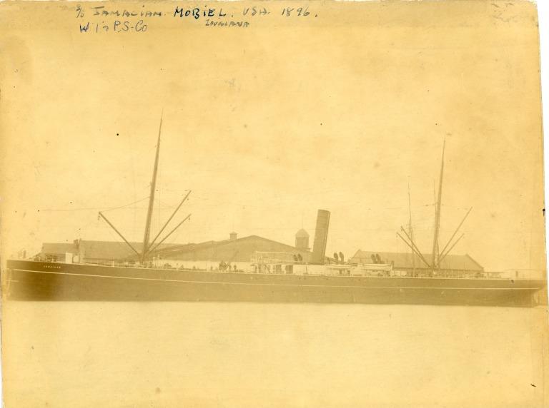Photograph of S.S. Jamaican, West India & Pacific Steam Co. Ltd. card