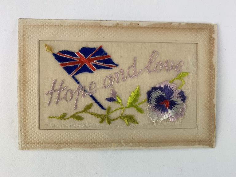 Postcard; Embroidered card