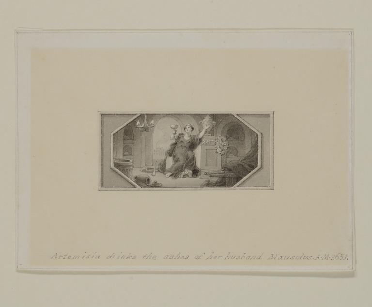 Artemisia Drinks the Ashes of Her Husband Mausolus. A.M. 3651. card