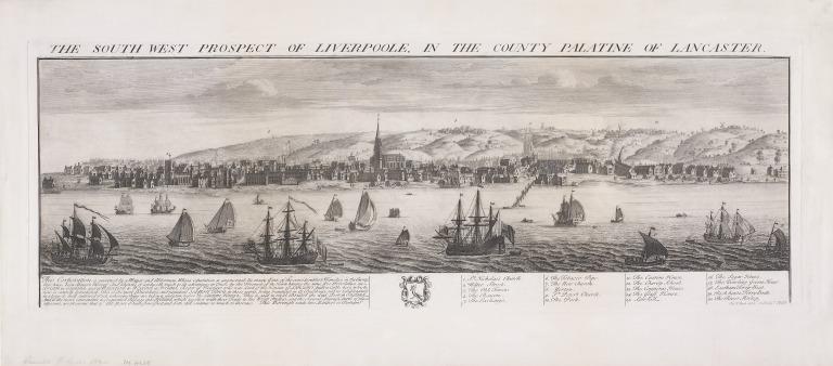 The South West Prospect of Liverpoole, in the County Palatine of Lancaster card