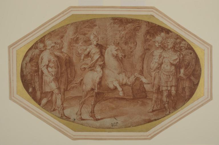 Alexander the Great Taming Bucephalus card
