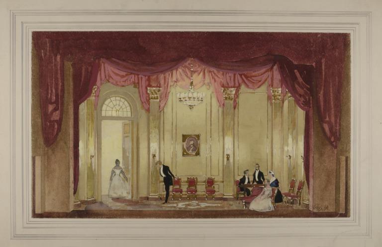 Interior with Six Figures (Set for 'Queen Victoria') card