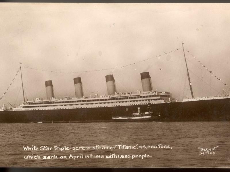 Photographic postcard of RMS Olympic, White Star Line, misidentified as  Titanic. | National Museums Liverpool