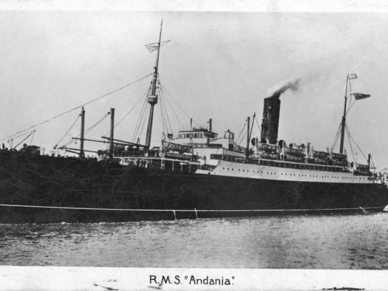 Postcard of RMS Andania II, Cunard. | National Museums Liverpool