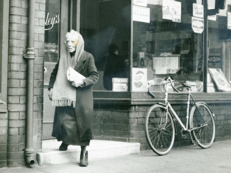 Photograph Of An Elderly Woman Exiting A Chippy In Liverpool National Museums Liverpool 