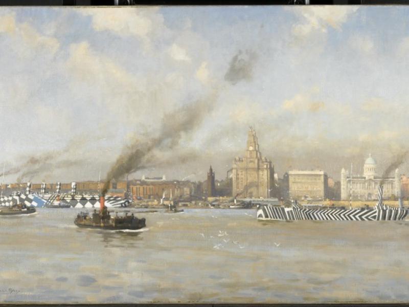 Dazzle Painted Ships In The Mersey Off The Liverpool Waterfront 62957 V0 Large