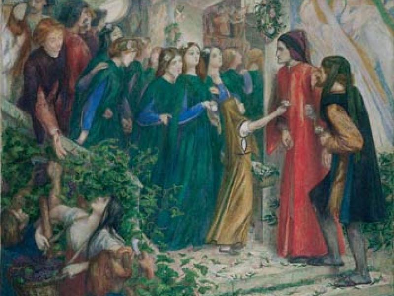 Beatrice meeting Dante at a marriage feast denies him her